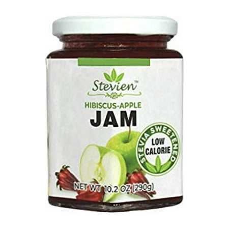 Jar of Stevien Jam | Keto Friendly | Made With Organic Stevia, Only 1g of Sugar Per Serving | Low Calorie | Vegan, Nut-Free, and Gluten Free | 1 Jar of Apple Hibiscus