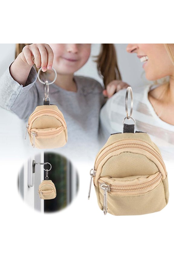Jar Storage and Compact Pouch Keychain for Loose Change - Wallet Organizer for and Small, 2.95x2.95 inch, Brown