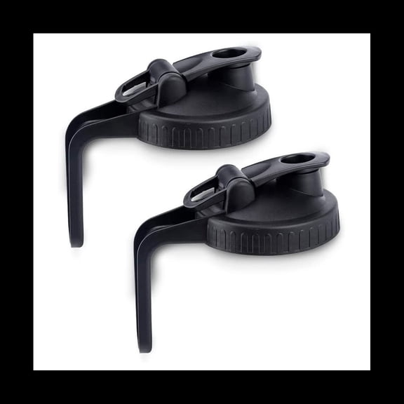Jar Lids Wide Mouth,Flip Cap Lid with Handle with Leak-Proof Seal and Easy Pour Spout,Reusable Canni Black plastic