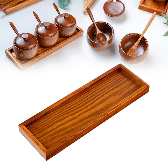 Jar With Spoon Lid Vintage Wooden Cellar Sugar Bowl Pepper Box Kitchen Gadget For Daily Use/ 10*30Cm Pallet