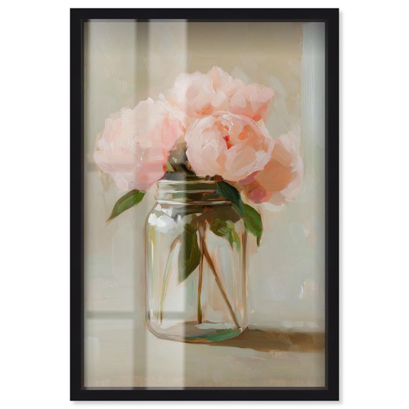 Jar of Petals Shadowbox Print Nature Wall Decor by Art Remedy, Black Frame, 30 x 45