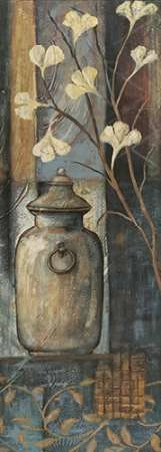 Jar with Flowers I Canvas Art - Jo Moulton (10 x 20)