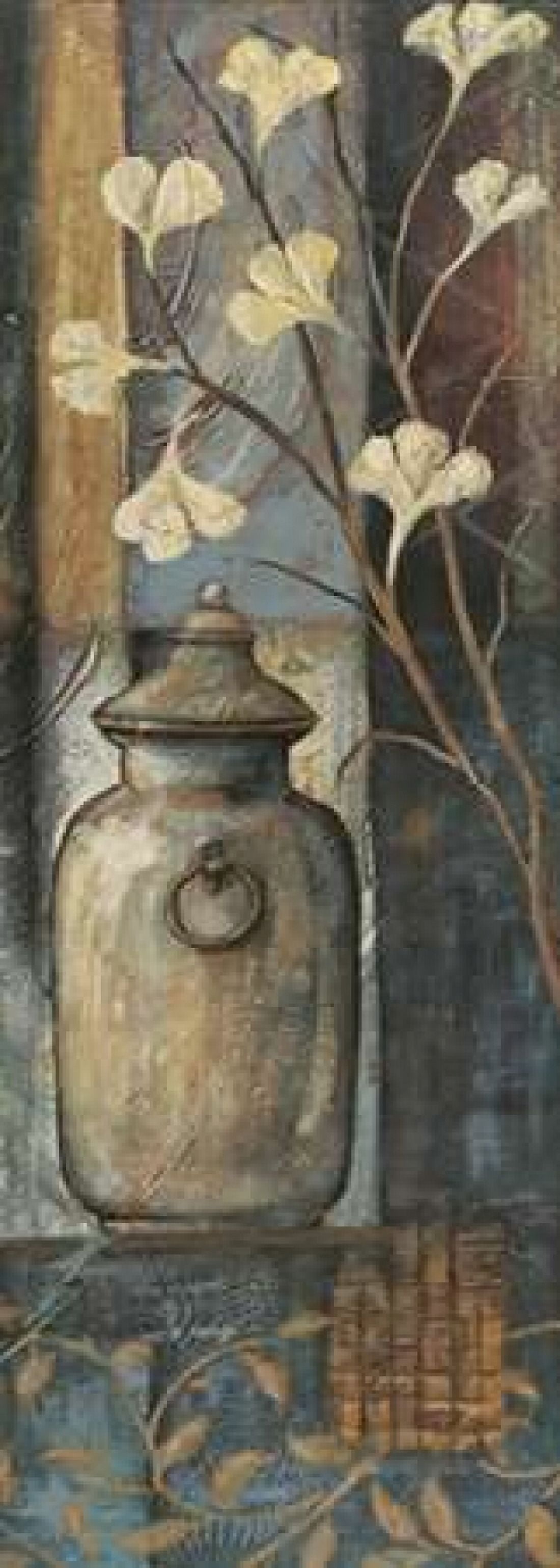 Jar with Flowers I Canvas Art - Jo Moulton (24 x 48)