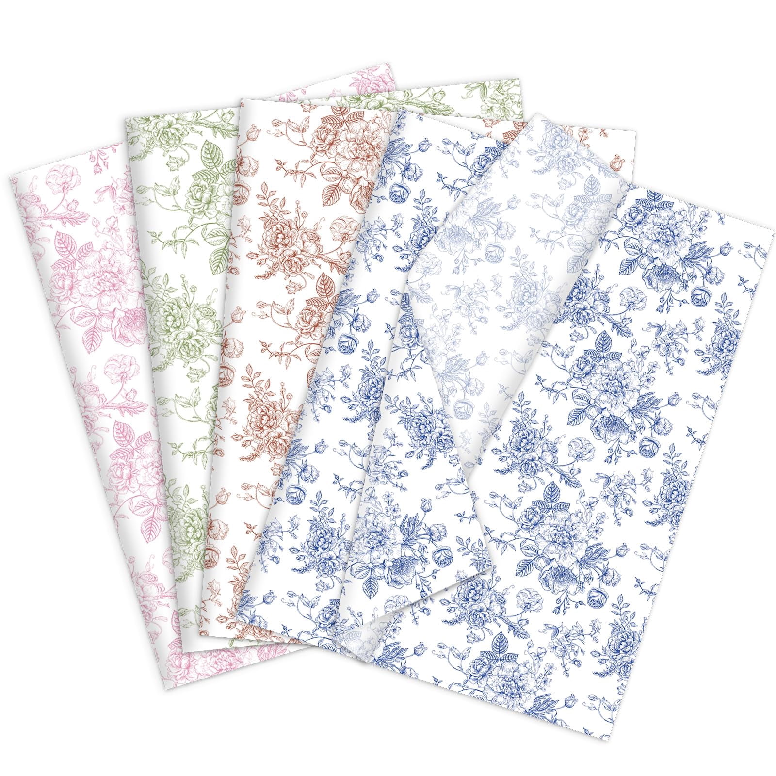 JarThenaAMCS 80 Sheets PresNok Floral Tissue Paper Vintage Flower Gift ...