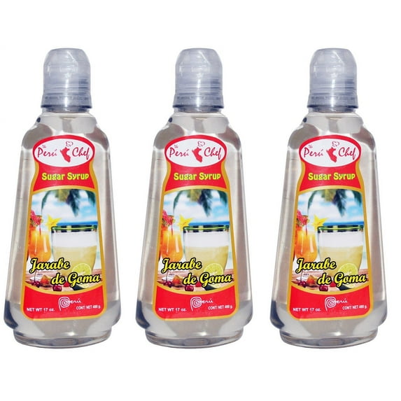 Jarabe De Goma - Sugar Syrup 3 Bottles Of 17 Oz Each