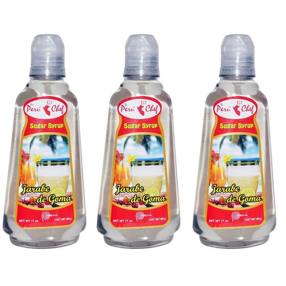 Jarabe De Goma - Sugar Syrup 3 Bottles Of 17 Oz Each