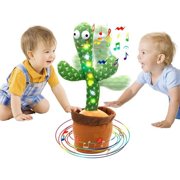 Jaraliny Dancing Cactus Toys,A Cactus that Can Sing, Twist, Shine, and Dance 120 English Straw Hat Glasses Battery Type (120 English Dances Learn Tongue Recording)