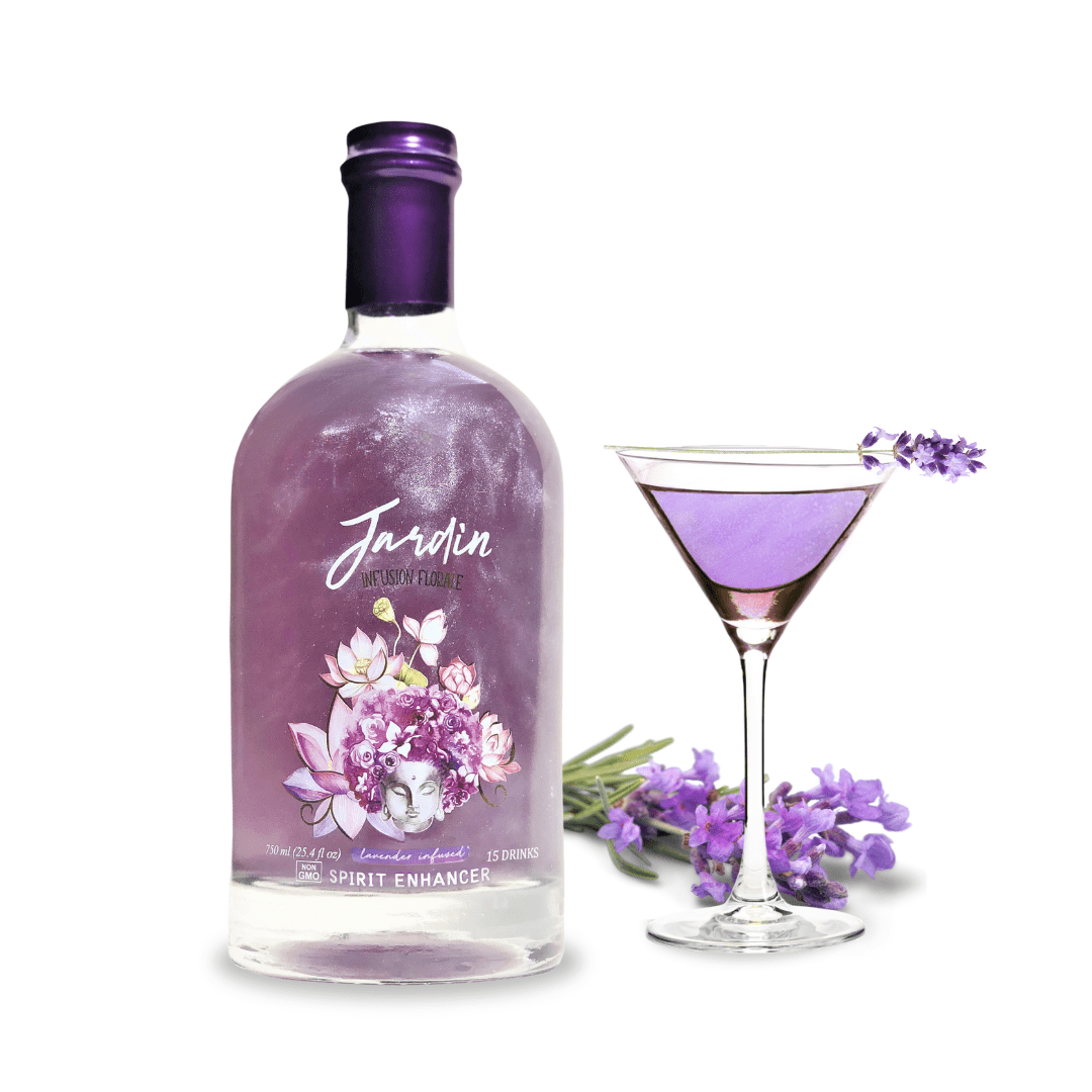 Jardin - Premium Lavender Infused Syrup - Sugar-Free Cocktail Mixers - Spirit Enhancer for Cocktails and Mocktails - Aromatic and Floral Drink Glitter - KETO Mixer for Cocktails - 25.4 fl oz/750 ml