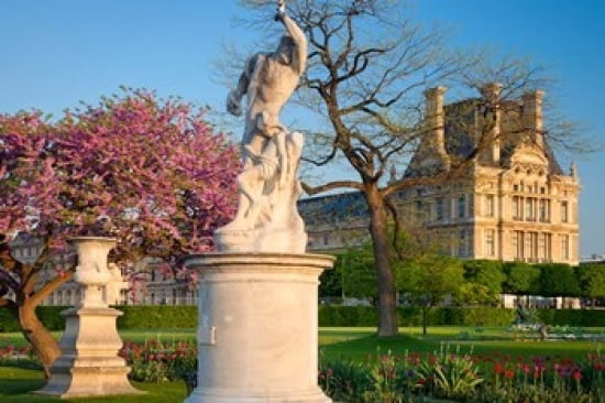 Jardin des Tuileries with Musee du Louvre Canvas Art - Brian Jannsen DanitaDelimont (36 x 24)