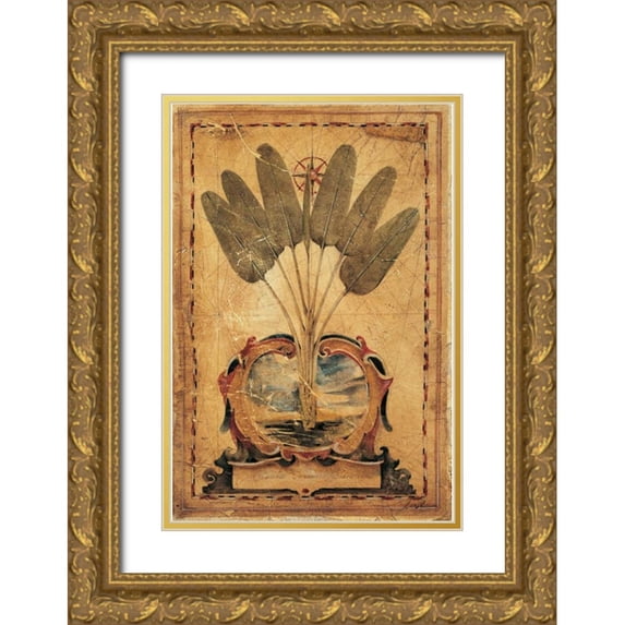 Jardine, Liz 11x14 Gold Ornate Wood Framed with Double Matting Museum Art Print Titled - Twilight Palm
