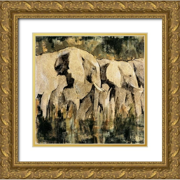 Jardine, Liz 26x26 Gold Ornate Wood Framed with Double Matting Museum Art Print Titled - Heart of the Jungle III