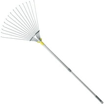 Jardineer 63 inch Adjustable Garden Rake Leaf,Aluminum Rake