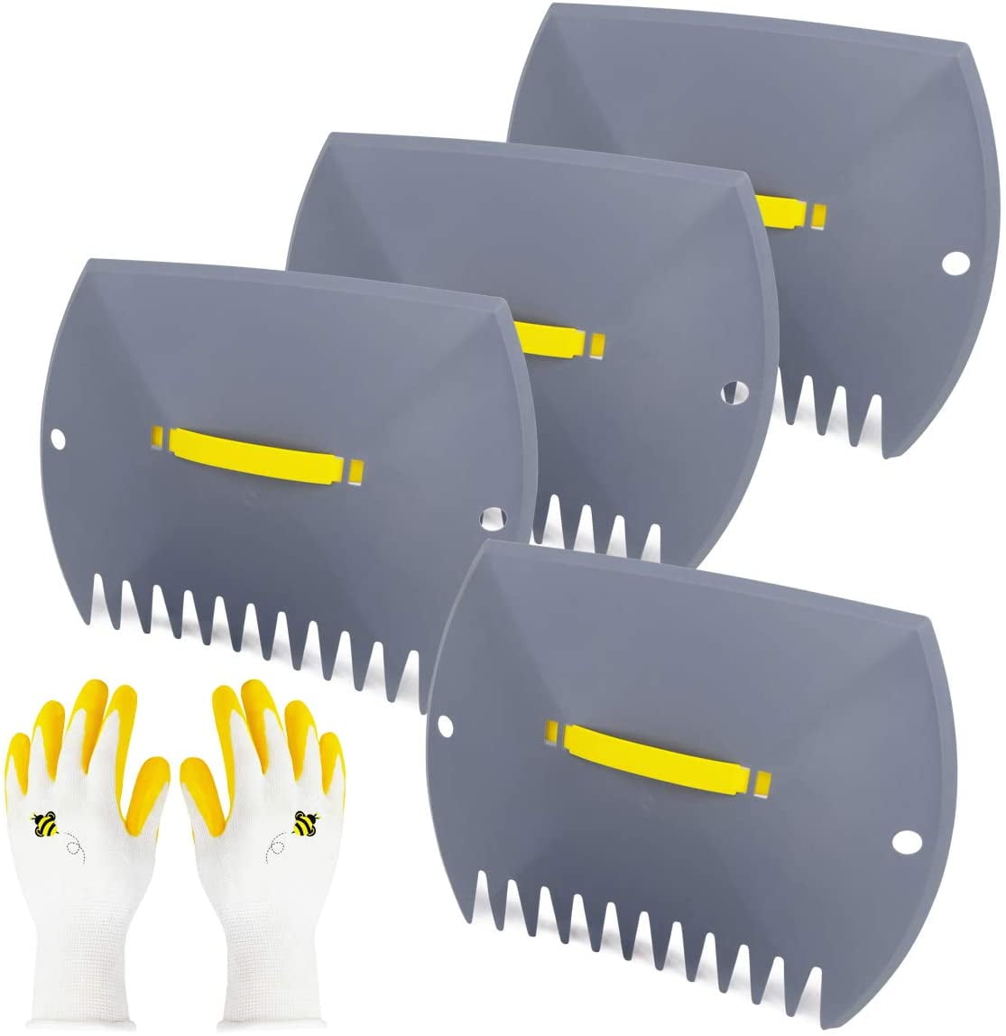 Jardineer Lightweight Garden Leaf Scoops, Yard Rake Grabber Claws for