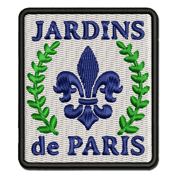 Jardins de Paris Fleur de Lis Applique Multi-Color Embroidered Iron-On Patch - 3 Inch Medium