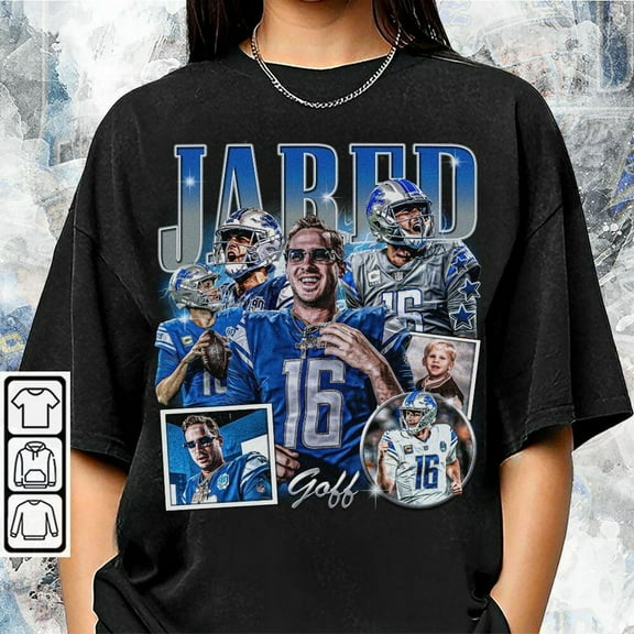Jared Goff Shirt, Football American Graphic Vintage, Football 90s Bootleg Inspired Gift Fan Unisex Shirt