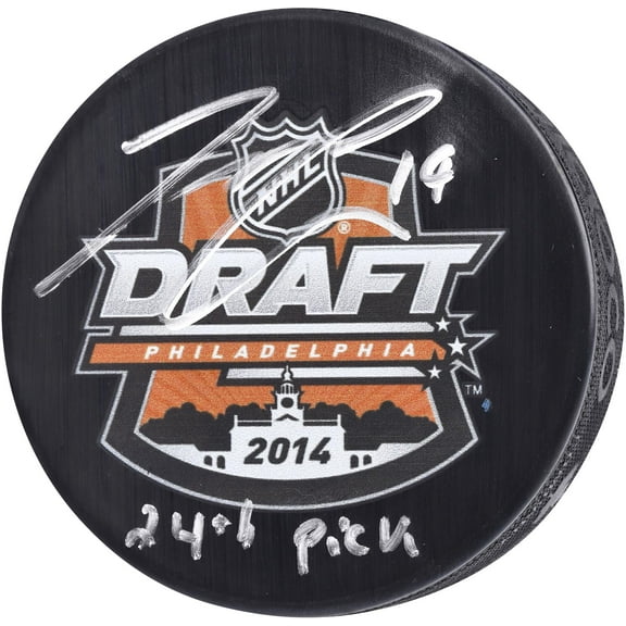 Jared McCann Seattle Kraken Autographed 2014 NHL Draft Logo Hockey Puck with "#24 Pick" Inscription - Fanatics Authentic Certified