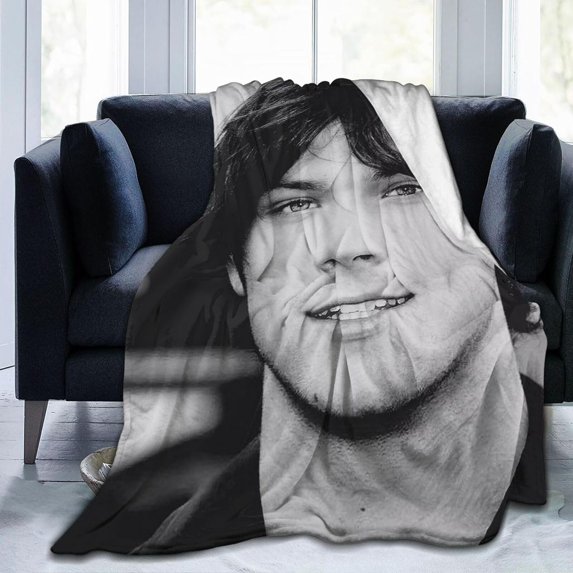 Jared Padalecki Throw Blanket Fleece Blanket Soft Cozy Flannel Blanket Lightweight Plush Blanket (3Sizes)