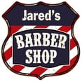 thumbnail image 1 of Jared's Barber Shop Sign Shield Metal Gift Hair Gift 211110020229, 1 of 1