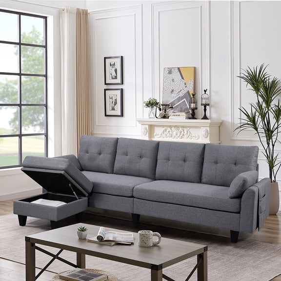 Jarenie Four-Seater Combination Sofa with Storage and Footstool