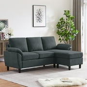 Jarenie Modern Fabric L-Shapped Sofa Sectional Couche for Living Room Convertible Sofa with Ottoman