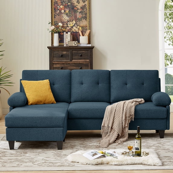 Jarenie Modern Fabric L-Shapped Sofa Sectional Couches for Living Room Convertible Sofa with Matching Chaise for Office, Apartment, Studio Green