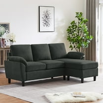 Jarenie Modern Fabric L-Shapped Sofa Sectional Couches for Living Room Convertible Sofa with Matching Chaise for Office, Apartment, Studio