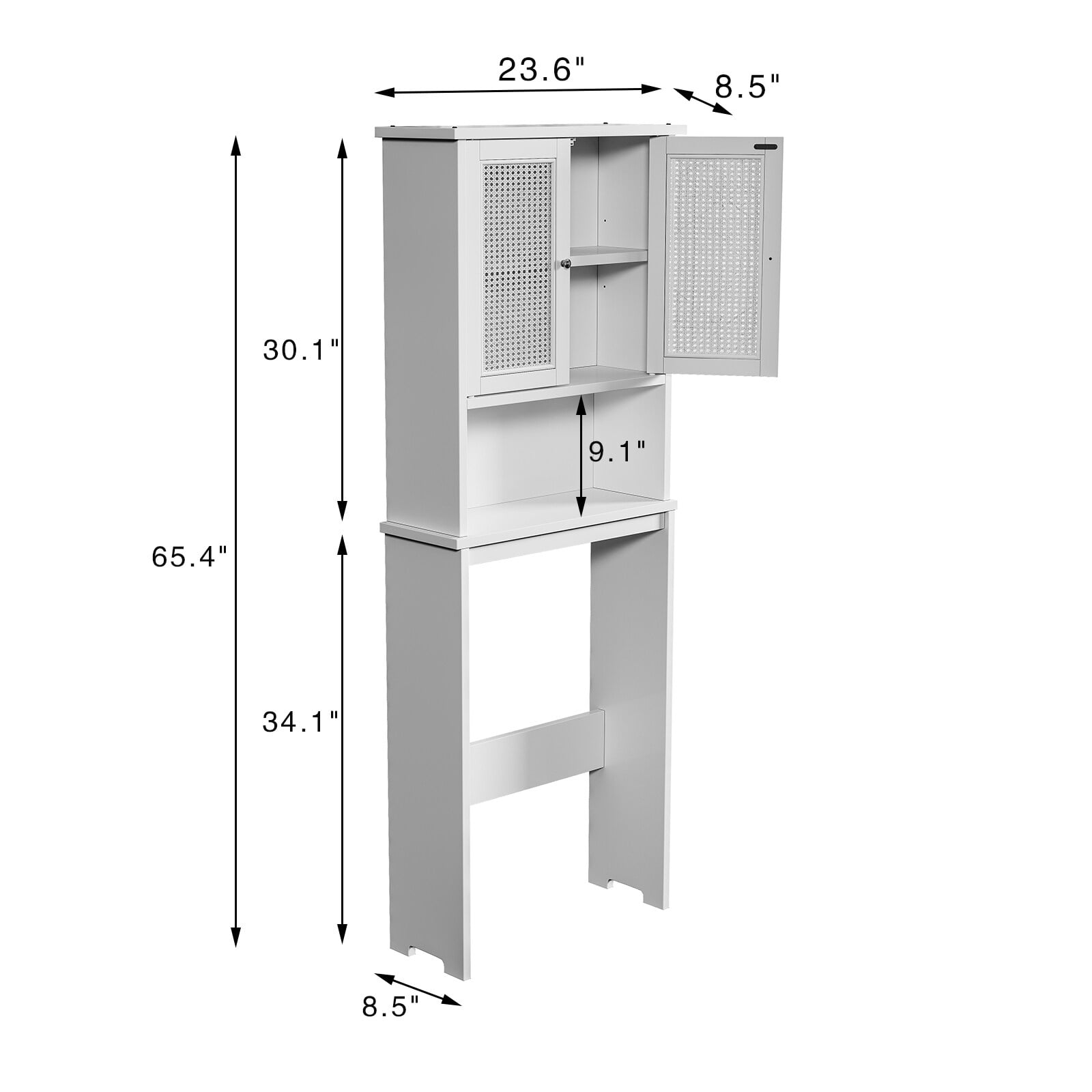 Jarenie Over The Toilet Storage Free Standing with Breathable