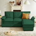 thumbnail image 1 of Jarenie Sherpa Sofa, Sectional Sofa, Sleeper Sofa, Sectional Sofa with footstool, Living Room Sectional Sofa，Sofas，Couch, Green, 1 of 8
