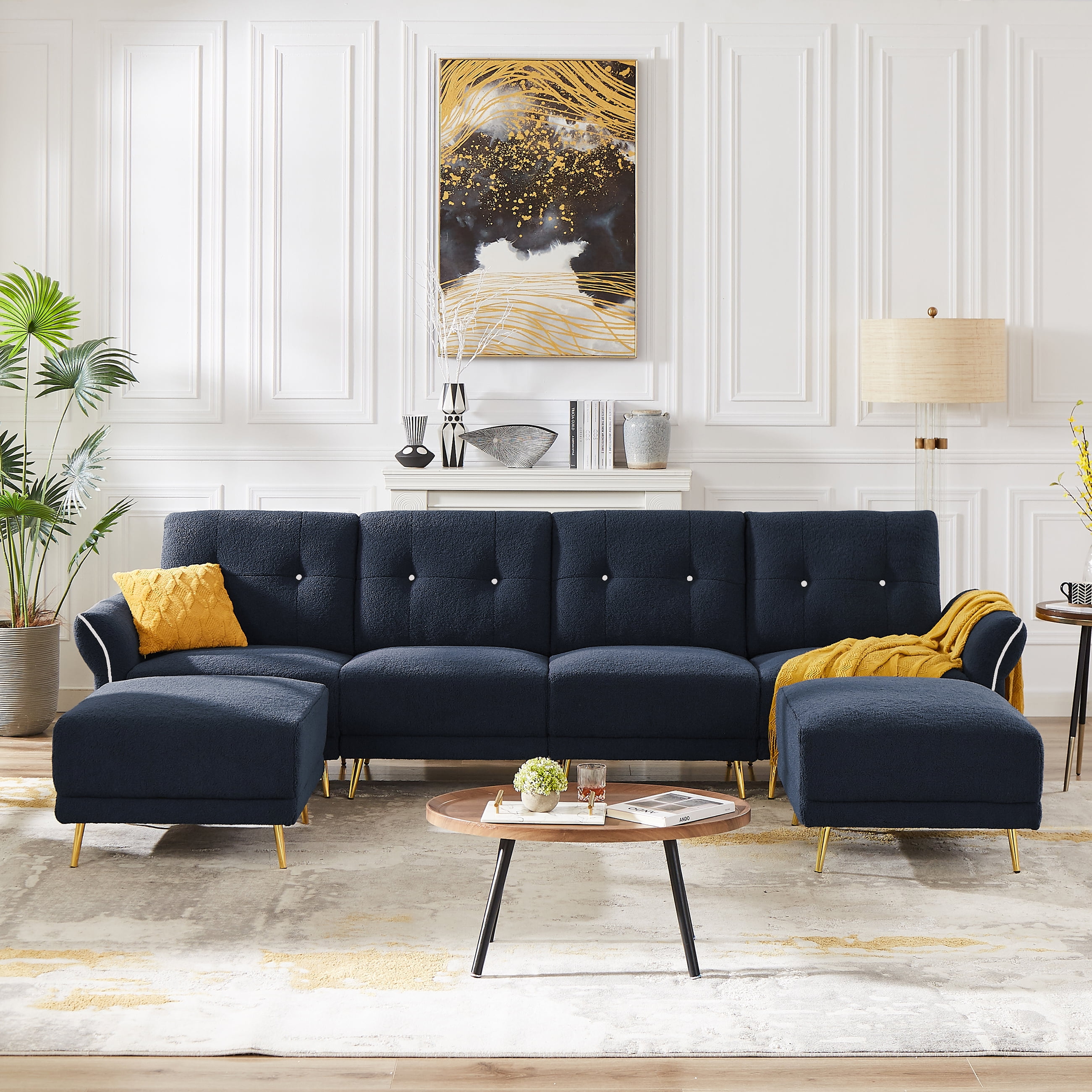 Jarenie Sherpa sofa，Modular Sectional Sofa,sleeper couch sofa,Modular Sectionals with Ottomans