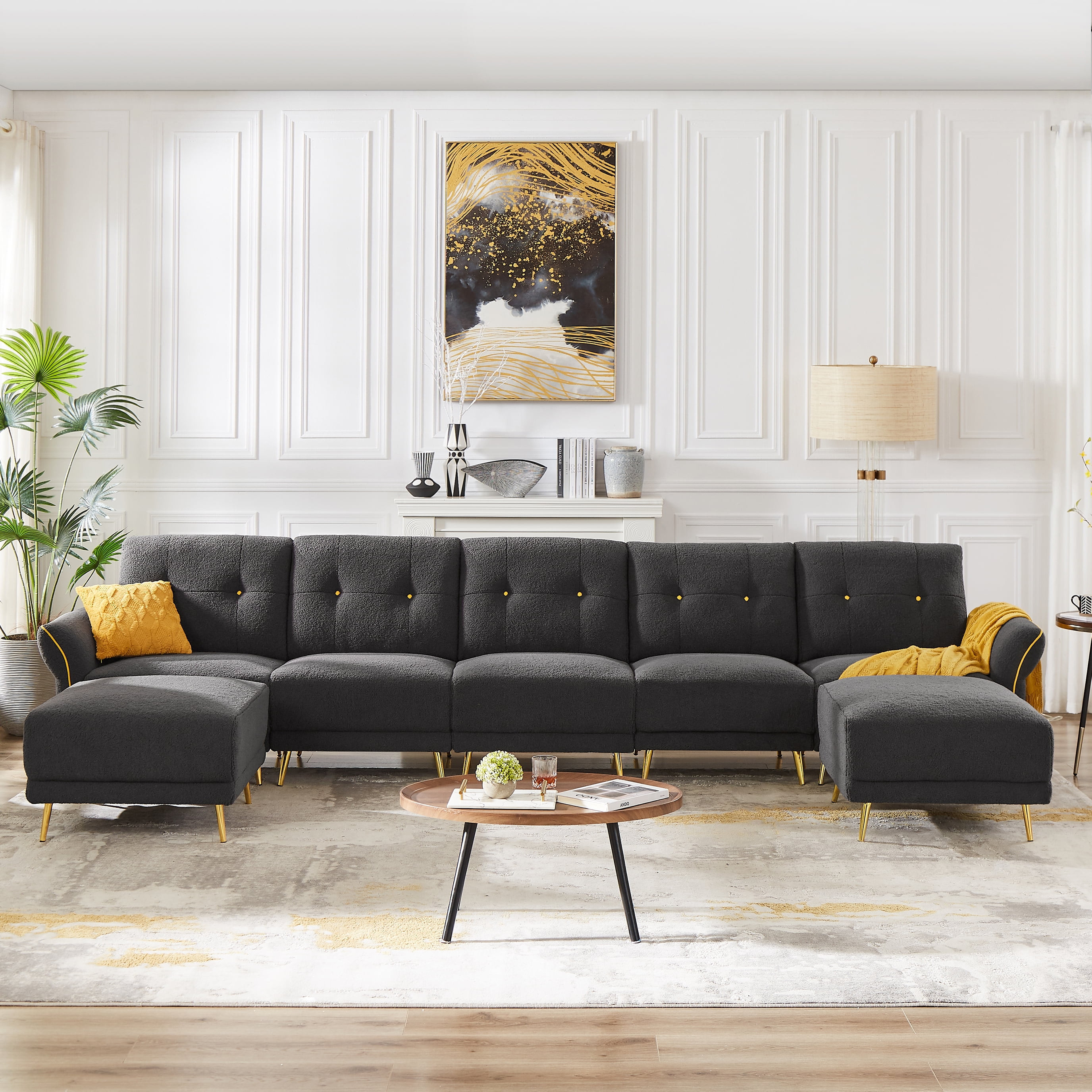 Jarenie Sherpa sofa，Modular Sectional Sofa,sleeper couch sofa,Modular