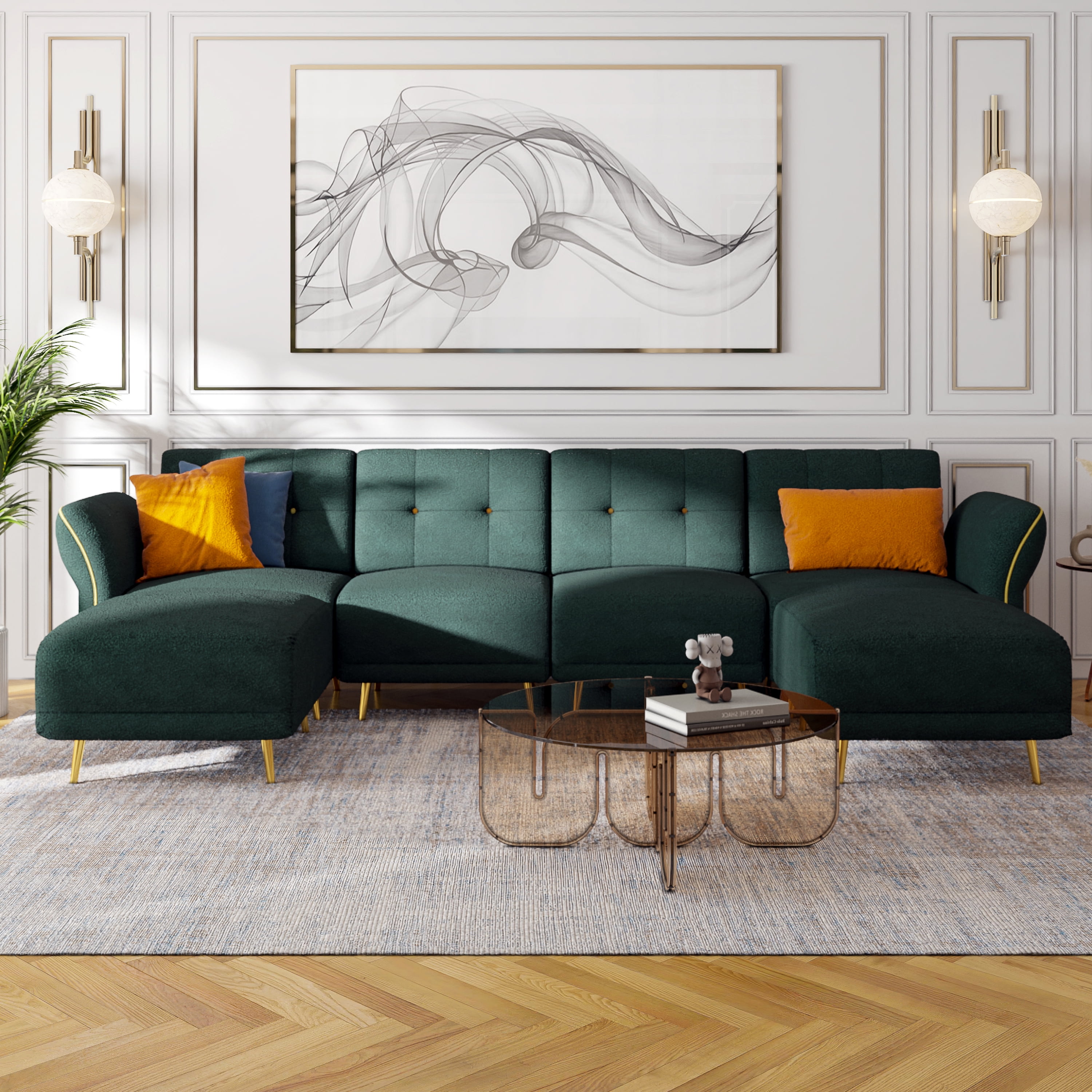 Jarenie Sherpa Sofa，Modular Sectional Sofa,sleeper Couch Sofa,Modular ...