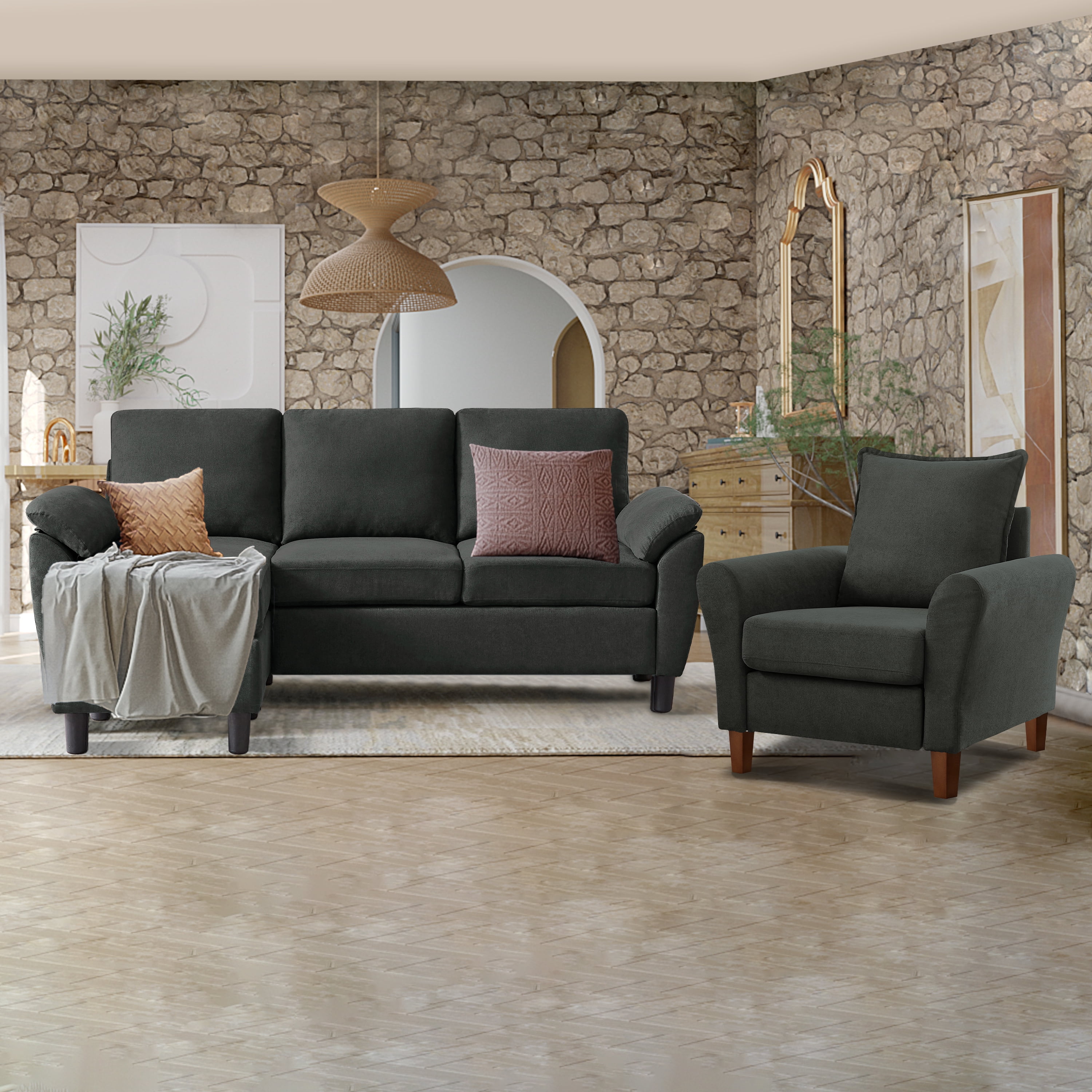 Jarenie Stylish Sectional Sofa for Living Room, Office, Apartment ...