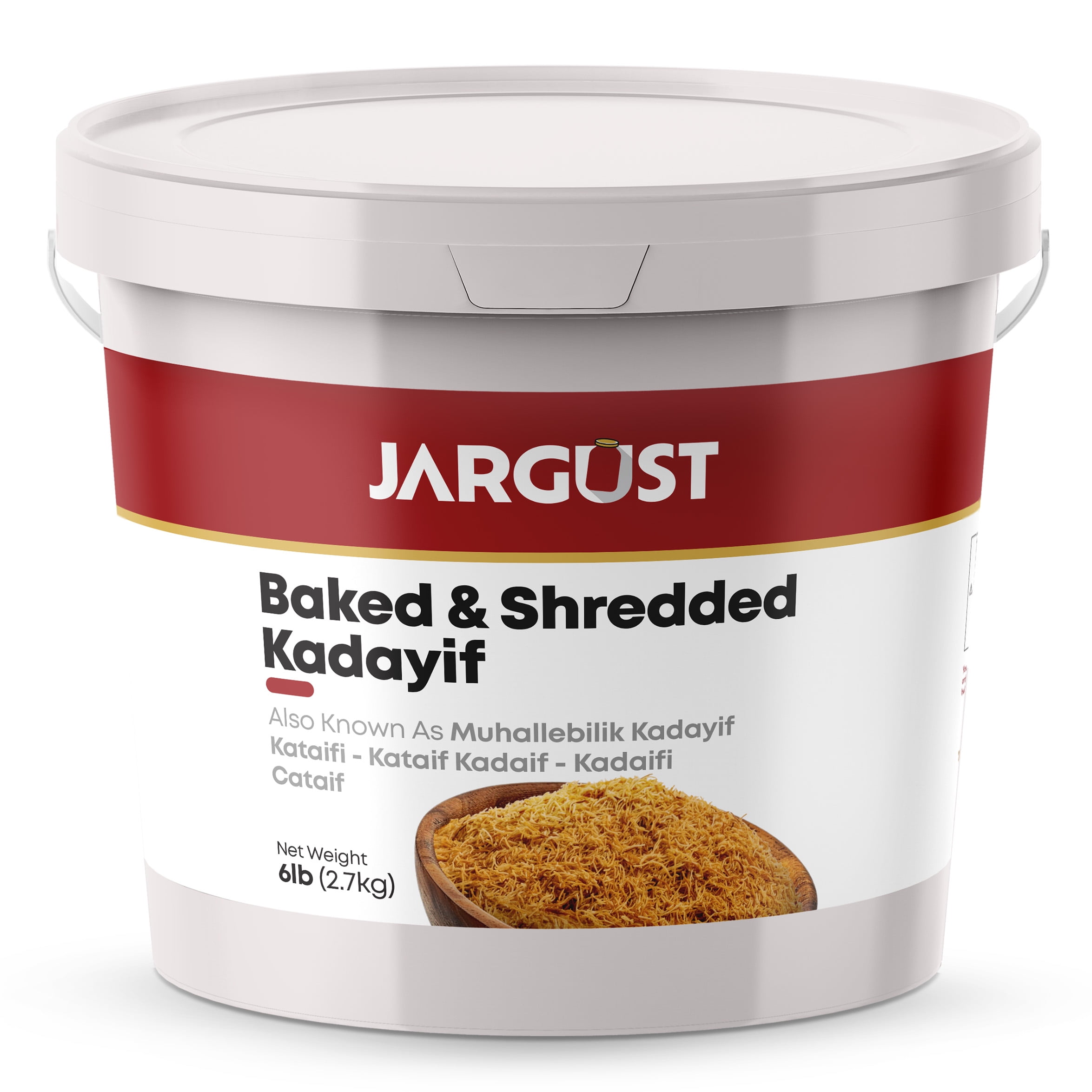 Jargust Bulk Baked & Shredded Kataifi, Shredded Fillo Dough, Pastry Dough, 6lb