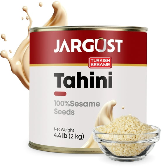 Jargust Bulk Tahini, Tahini for Dubai Chocolate, Tahin Paste for Hummus, 4.4lb