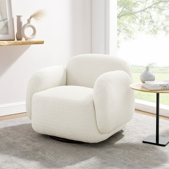 Jarisa 35"W Assembled Swivel Barrel Chair