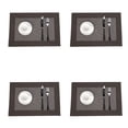 thumbnail image 1 of Jaritto Dining Table Placemats Vinyl Set of 4 Stain Resistant for Home Kitchen Restaurant Holiday Party Decor (Dark Brown), 1 of 4
