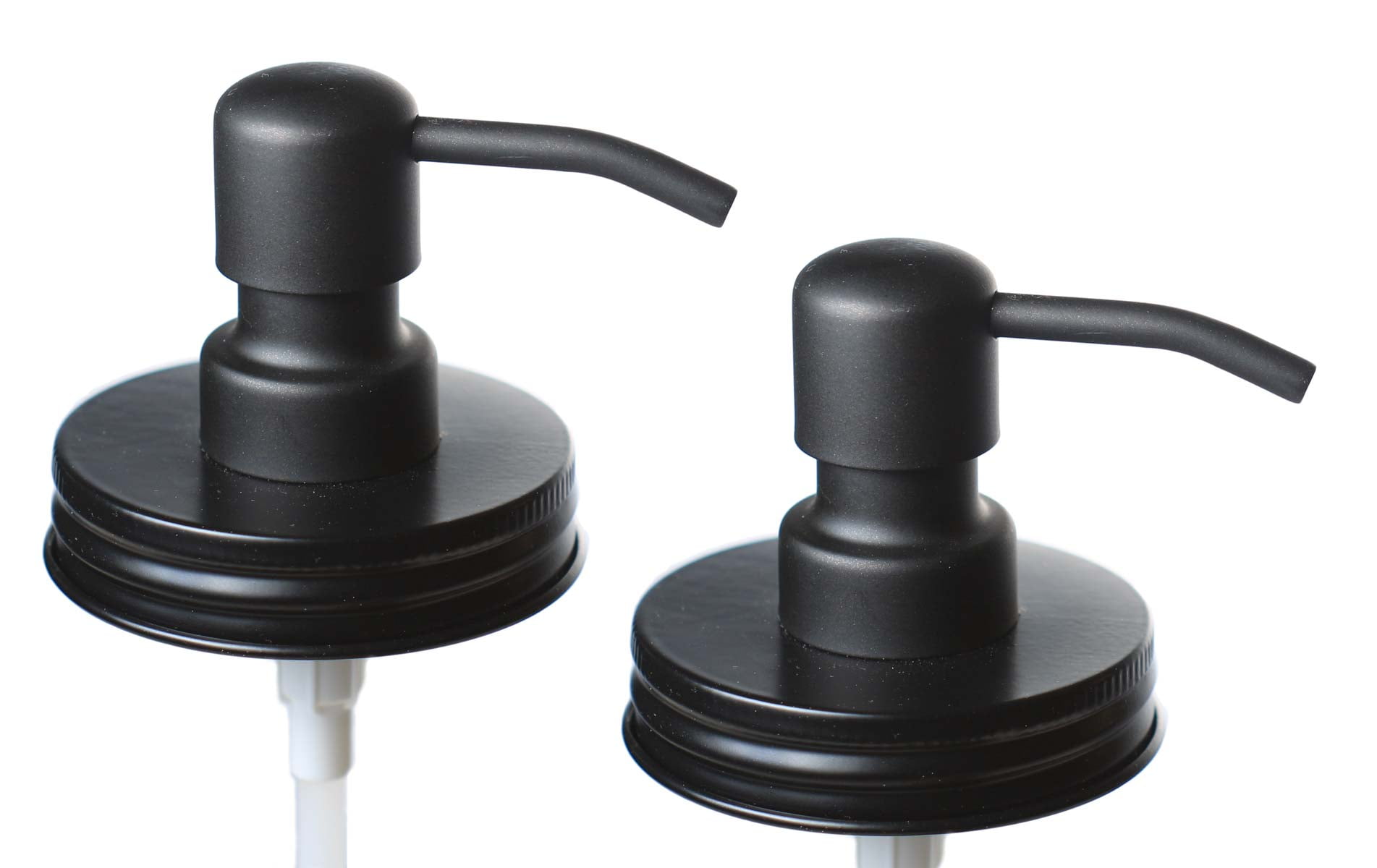 Jarmazing Products Black Mason Jar Soap Dispenser Lids - Two Pack - Made from Rust Proof Stainless Steel
