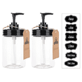 thumbnail image 1 of Jarmazing Products Black Mason Jar Soap Dispenser - Rust proof plastic with Plastic Pint Jar - Two Pack!, 1 of 5