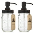 thumbnail image 1 of Jarmazing Products Mason Jar Soap Dispenser - Black - With 16 Ounce Ball Mason Jar - Made from Rust Proof Stainless Steel - Two Pack, 1 of 5