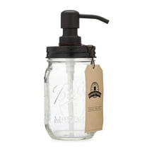 Jarmazing Products Mason Jar Soap Dispenser - Black - With 16 Ounce Ball Mason Jar - Made from Rust Proof Stainless Steel