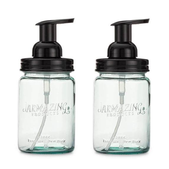 Jarmazing Products Vintage Blue Glass Mason Jar Foaming Dispenser – Two-Pack