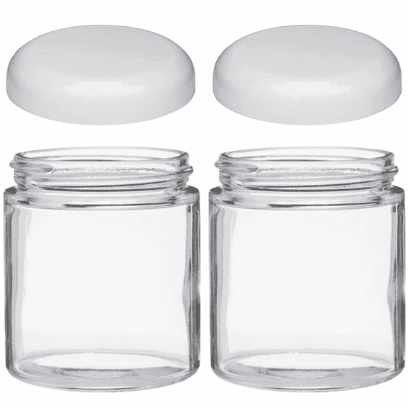 Jarming Collections 16oz Wide Mouth Glass Storage Jars Extra-Wide Opening with BPA-Free Plastic Lids for Easy Filling, Food Storage, Pantry Organization & Canning Storage Made in USA (Set of 2)