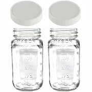 Jarming Collections 24oz Glass Mason Jars   BPA-Free Plastic Lids, Airtight Reusable Jars for Canning, Food Storage & Pantry Organization   Made in USA 2 pack Set of 2