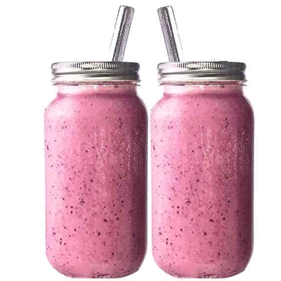 Jarming Collections 24oz Glass Mason Drinking Jars with Stainless Steel Lids & Straw Mason Jar Cups for Smoothies, Iced Coffee, Tea, Juice & Water  Reusable, BPA-Free, Eco-Friendly  Made in USA