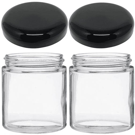 Jarming Collections 16oz Wide Mouth Glass Storage Jars Extra-Wide Opening with BPA-Free Plastic Lids for Easy Filling, Food Storage, Pantry Organization & Canning Storage Made in USA (Set of 2)