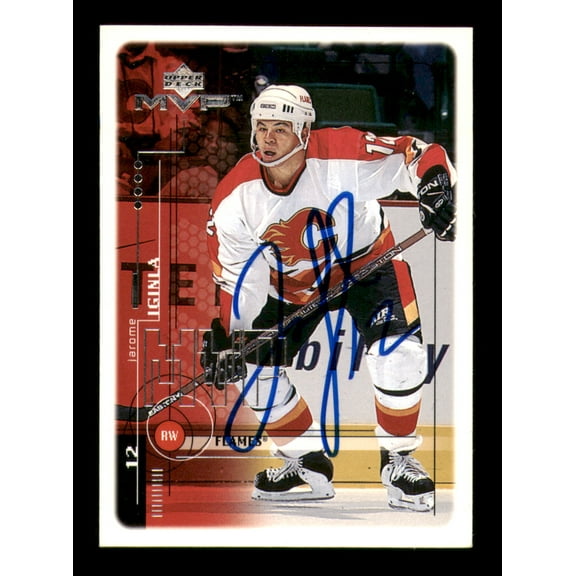 Jarome Iginla Autographed 1998-99 Upper Deck MVP Card #34 Calgary Flames SKU #248121