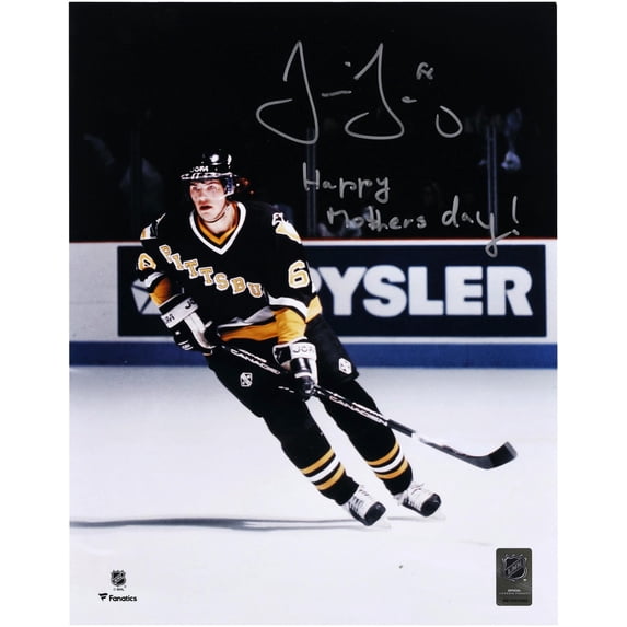 Jaromir Jagr Pittsburgh Penguins Autographed 11" x 14" Black Jersey Skating Photograph with "Happy Mother's Day!" Inscription - NHL Auctions Exclusive - Fanatics Authentic Certified