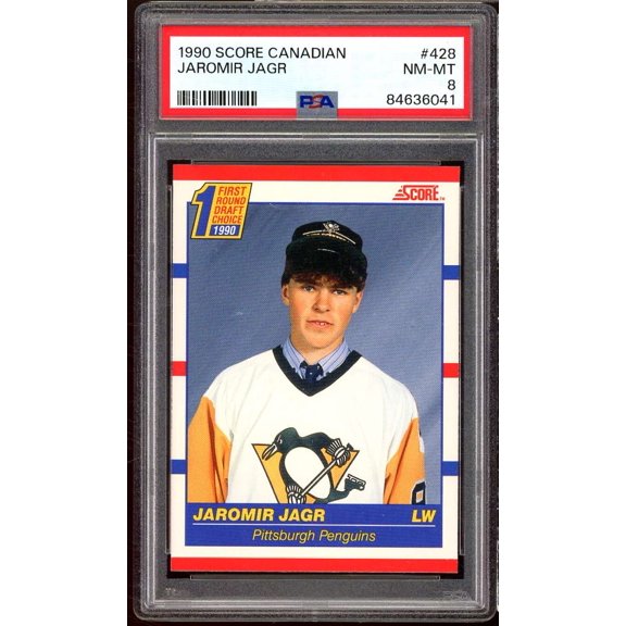 Jaromir Jagr Rookie Card 1990-91 Score Canadian #428 PSA 8