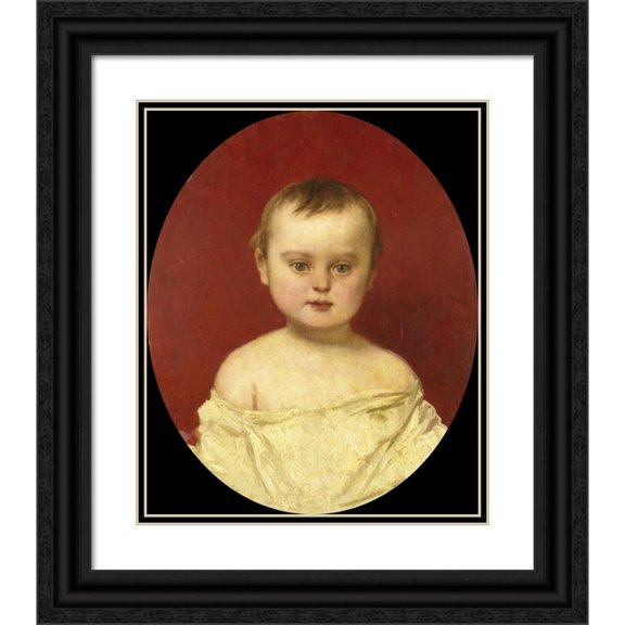 Jaroslav Cermak 20x24 Black Ornate Framed Double Matted Museum Art Print Titled: Henri Bernard Van Der Kolk at the Age of Two (1857)