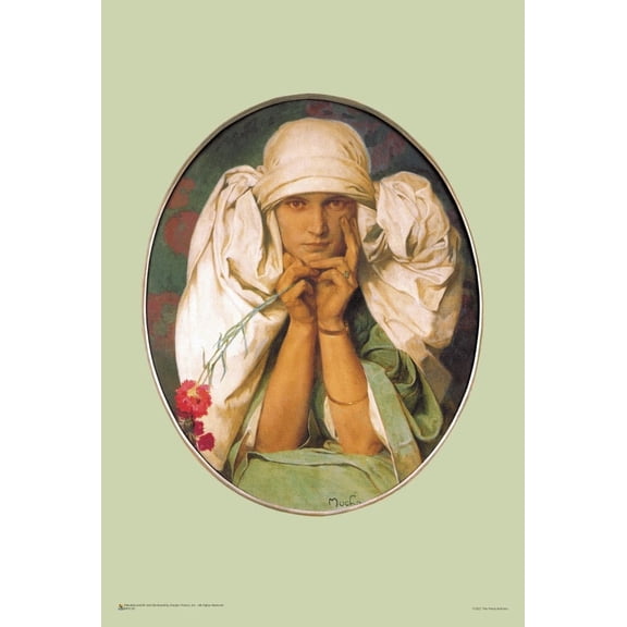 Jaroslava Mucha by Alphonse Mucha Mini Poster 12.5" x 18.5" Laminated